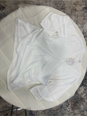Classic White V-Neck Tee with Care Tag